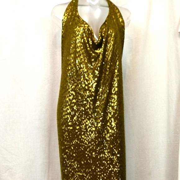 Luxury Vintage Knit Cashmere Sequins Maxi Dress -- Donna Karan - Picture 13 of 13